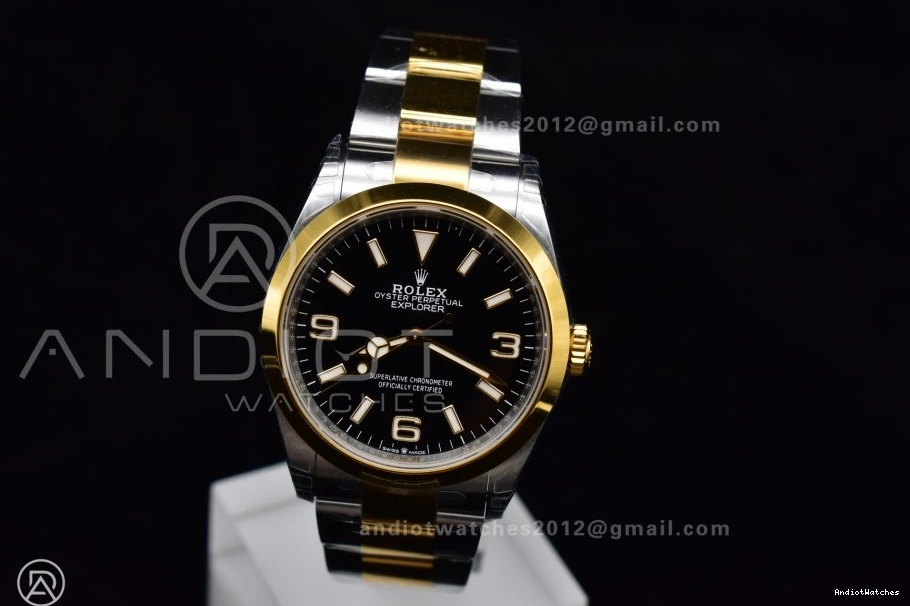 Best 1:1 Steel DD 36mm VSF 904L Black 124273 842 YG Edition Dial Bracelet SS on Resilient Explorer 0108